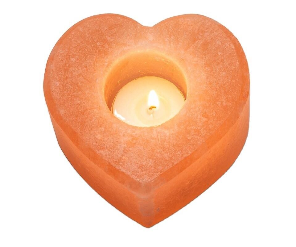 Salt Heart Candle Holder (Pack of 2) Large Click to enlarge Salt Heart Candle Holder