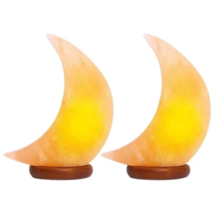 Himalayan Salt Half Moon Lamp Twin Pack