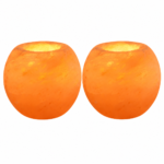 Himalayan Salt Candle Holder Ball Shaped (Pack Of 2)