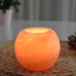 Himalayan Salt Candle Holder Ball Shaped (Pack Of 2) - Image 2