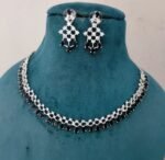 American Diamond Studded Necklace & Earrings Set - Image 2
