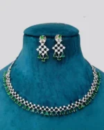 American Diamond Studded Necklace & Earrings Set - Image 6