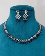 American Diamond Studded Necklace & Earrings Set - Image 5