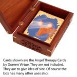 Ornate Wooden Box with Brass Corners - Image 3